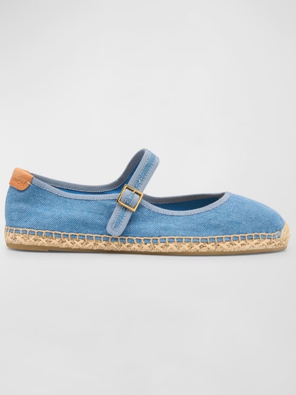 Tory Burch Light Blue Canvas Mary Jane Espadrille